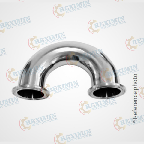 CODO 180° SANITARIO ASTM A270 C-304 3A EXTREMOS CLAMP