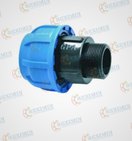 ADAPTADOR HDPE COMPRESIÓN R/MACHO PN-10